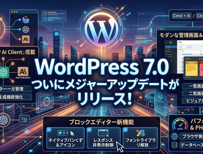 WordPress 7.0 ついにメジャーアップデートがリリース！