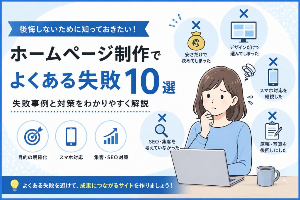 ホームページ制作でよくある失敗10選