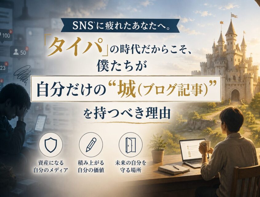 SNSに疲れたあなたへ。「タイパ」の時代だからこそ、僕たちが自分だけの“城”を持つべき理由