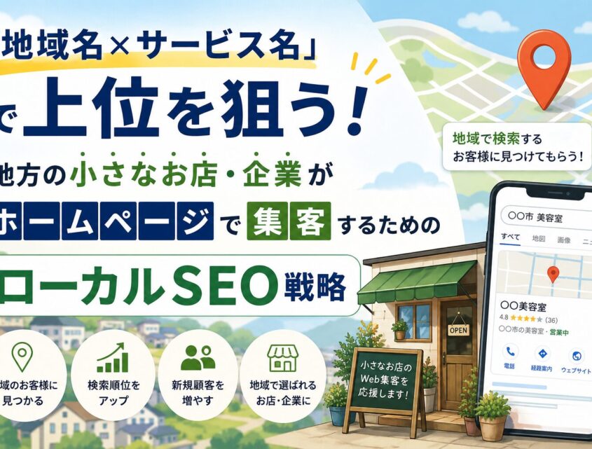 「地域名×サービス名」で上位を狙う！地方の小さなお店・企業がホームページで集客するためのローカルSEO戦略