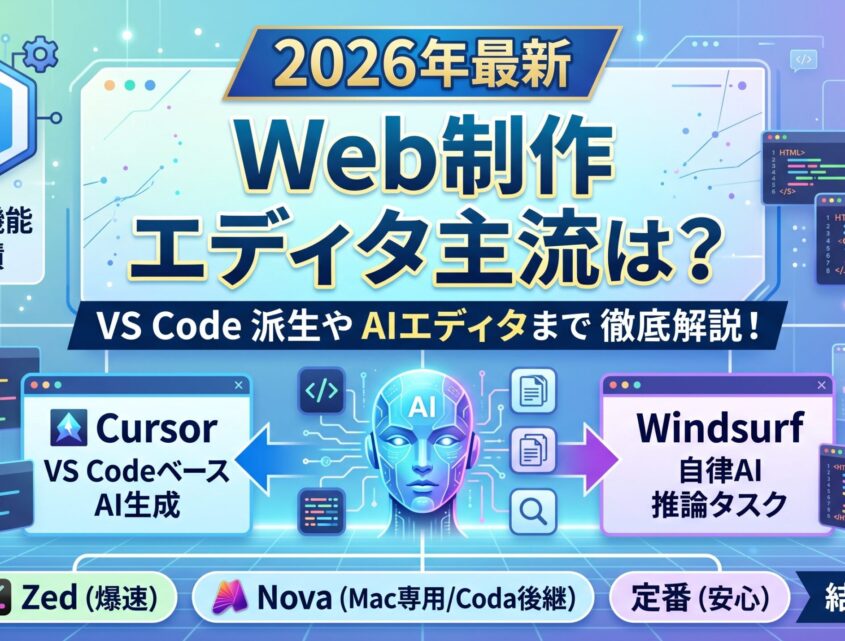 【2026年最新】Webサイトコーディングのエディタ主流は？